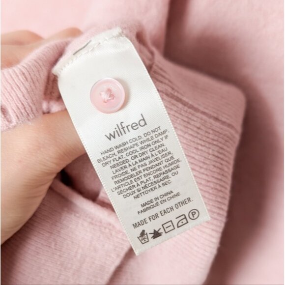 WILFRED Santorini Cardigan Sweater Cashmere Wool Dawn Pink M Medium Aritzia - Picture 15 of 16